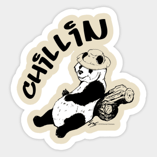 Chillin Panda B&W Sticker